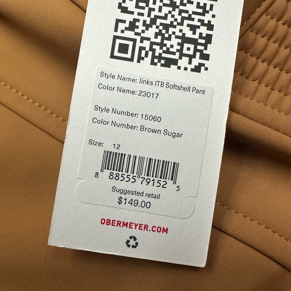 Obermeyer Women's Jinks ITB Softshell Pant in Brown Sugar New With Tags Pre-Pric - Picture 2 of 3
